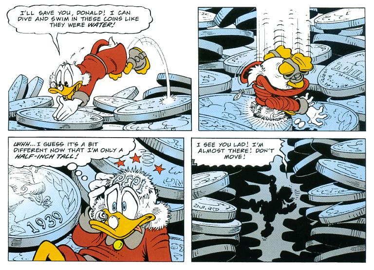 "The Incredible Shrinking Tightwad", single-part version, page 9